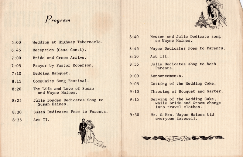 Wedding program