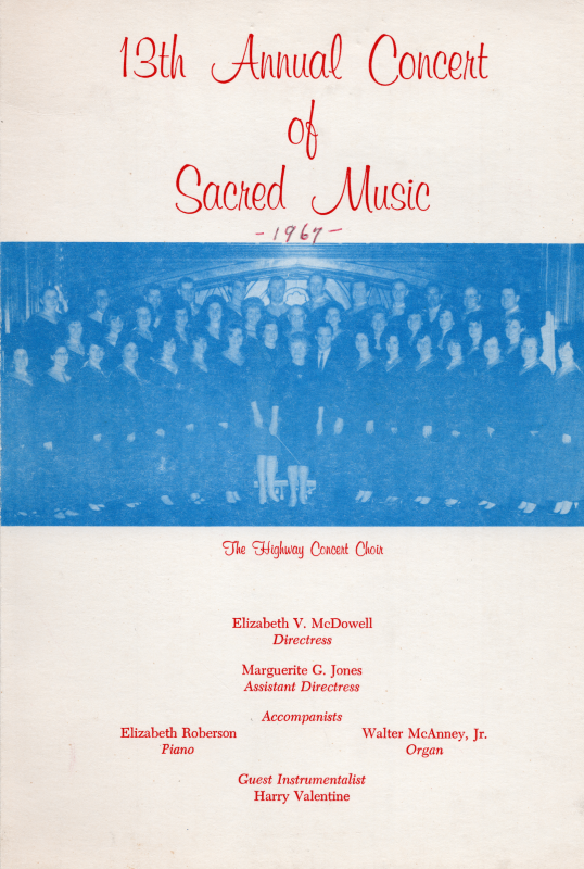 Front Cover: Event title, portrait of the choir, directress, assistant directress, accompanists, and guest instrumentalist