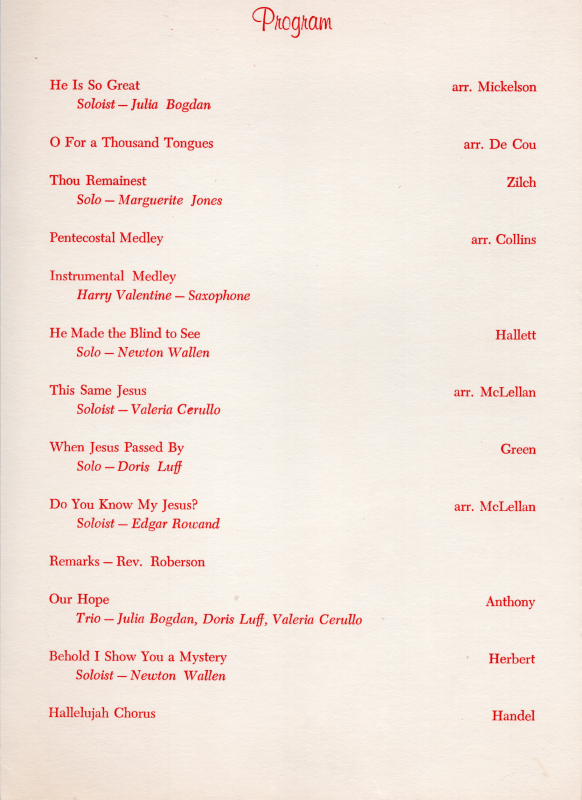 Program of performances continued