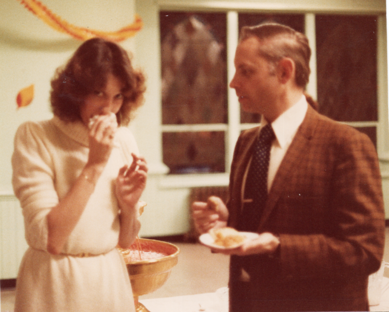 Man and woman eat together