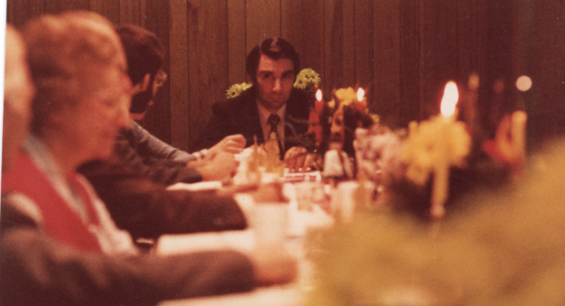 Congregants dine together