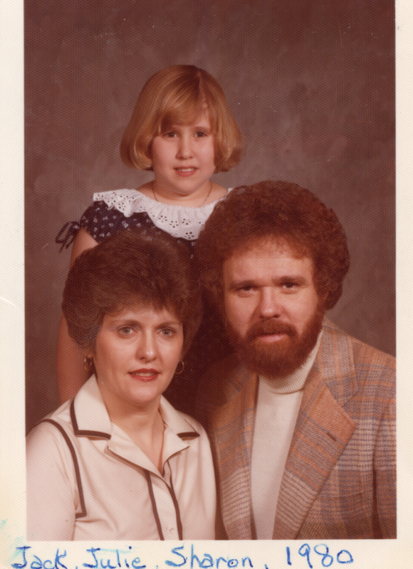 Family portrait of Jack and Sharon Day with their daughter Julia