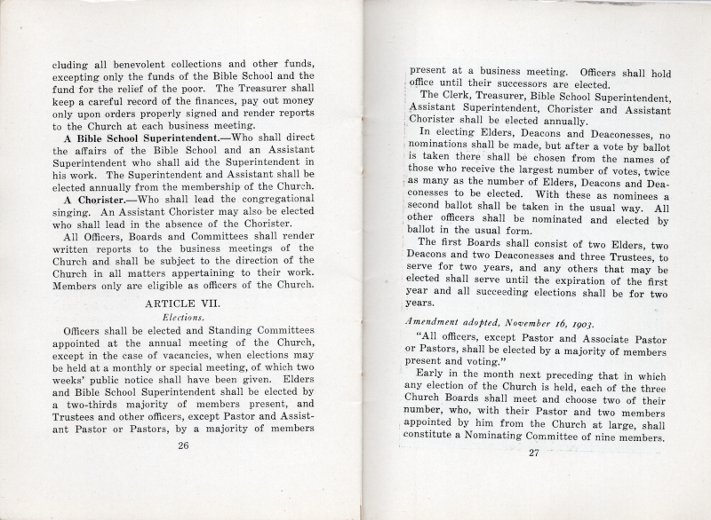 Manual: Article VI- Officers continued, Article VII- Elections