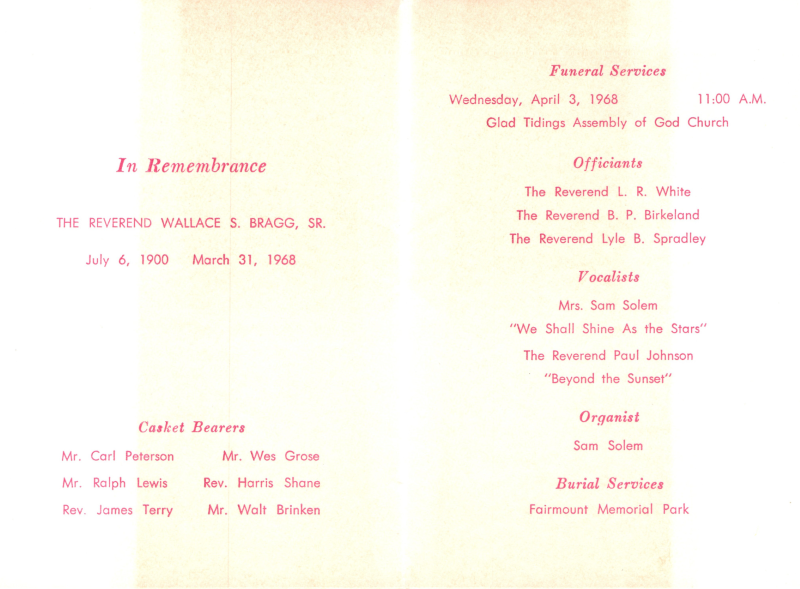 Rev. Wallace S. Bragg, Sr.