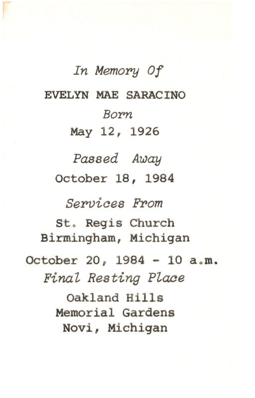 Evelyn Mae Saracino