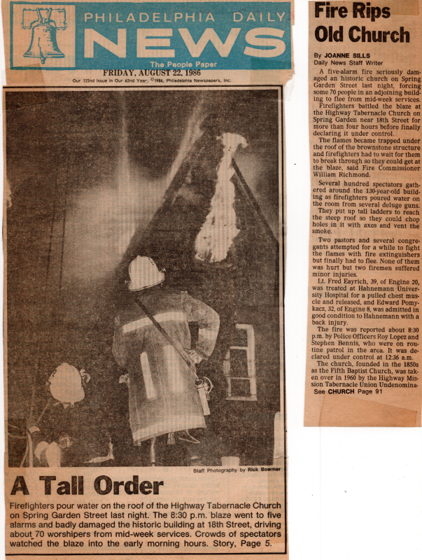 Article and image of the fire at Highway