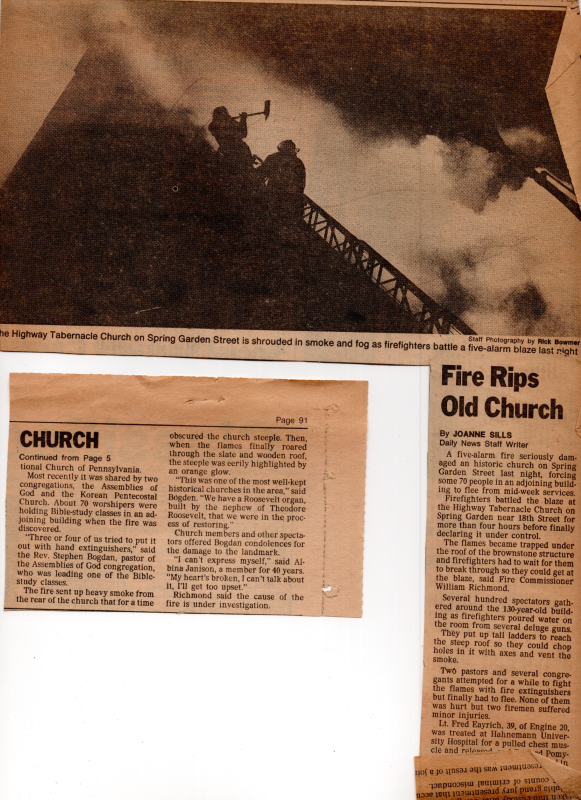 Article and image of the fire at Highway