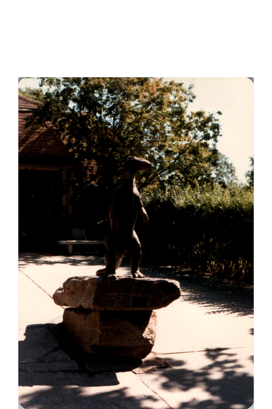 A dinosaur statue