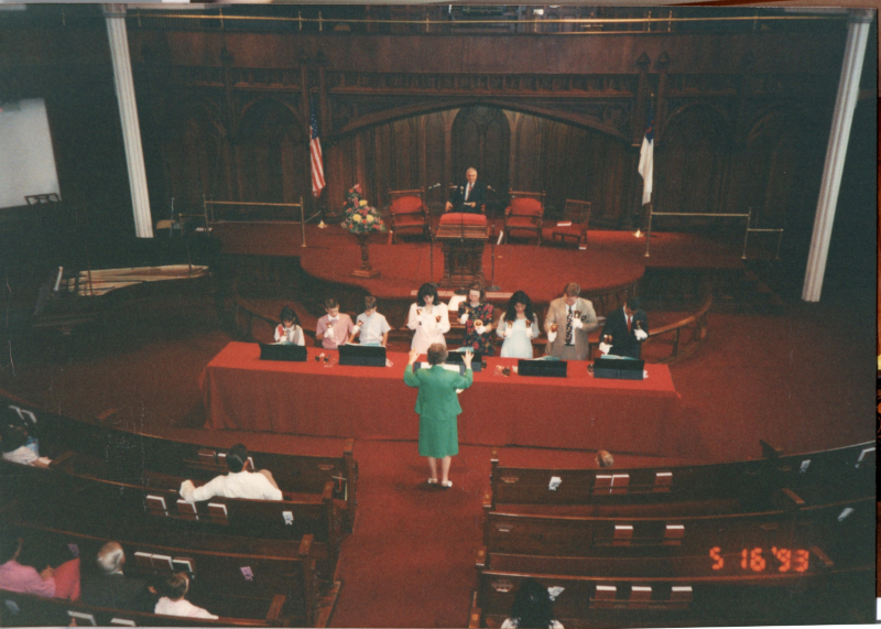 Bell choir performs in the sanctuary