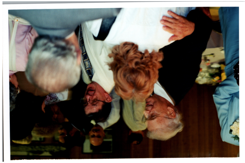 Pastor Bogdan speaks with members of the congregation