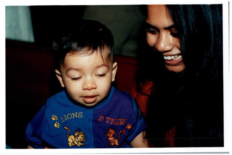 Cizely Kurian with a baby boy