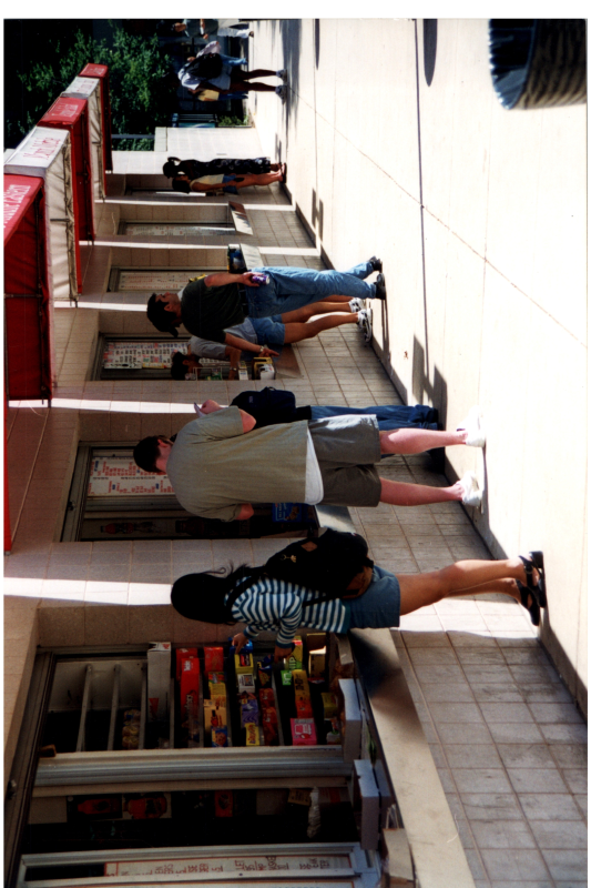 People shop at concessions stands