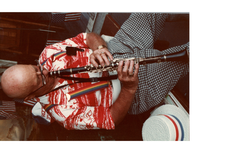 A man plays the oboe