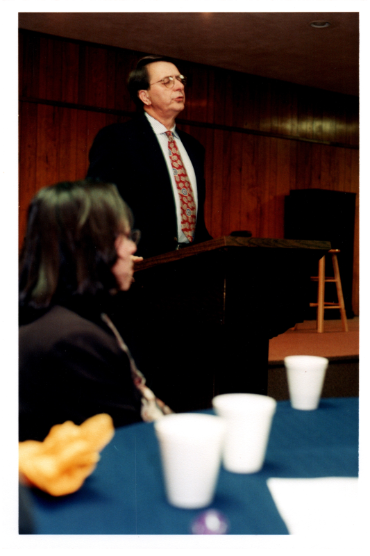Pastor Wegner leads a prayer