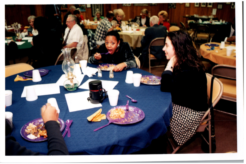 Congregants dine together