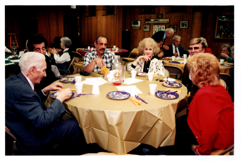 Congregants dine together