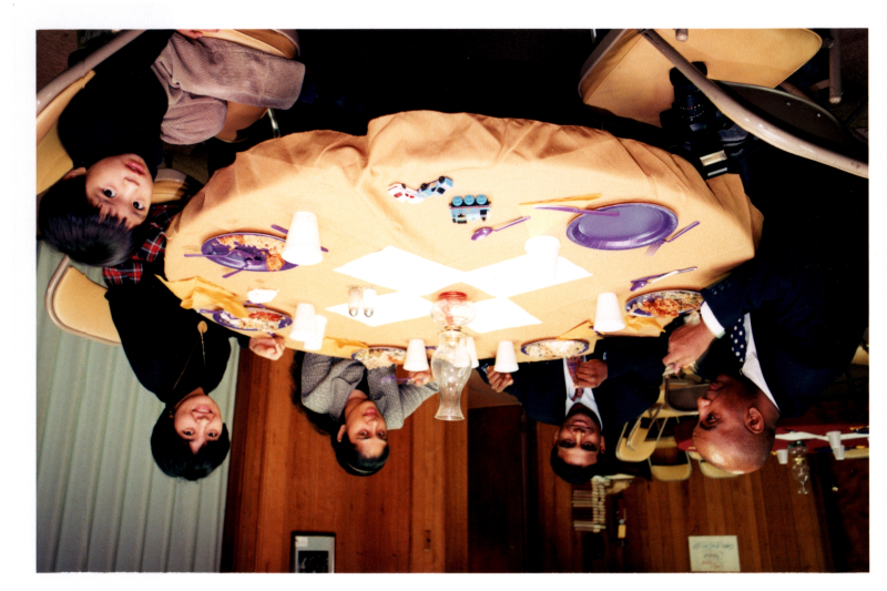 Congregants, including the Kurruvillas, dine together