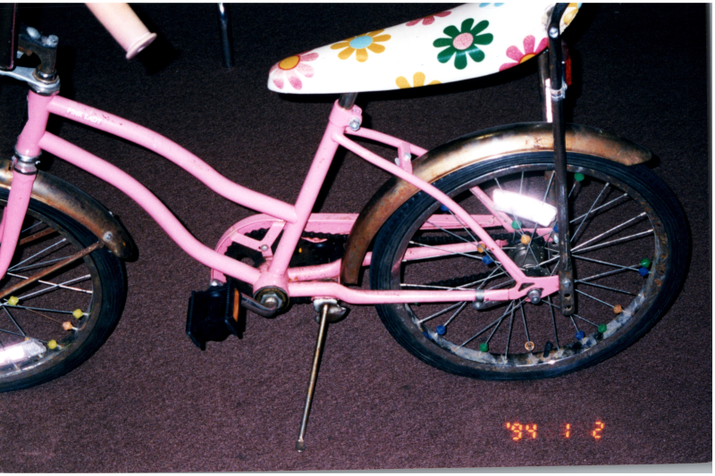 Pink children's bike
