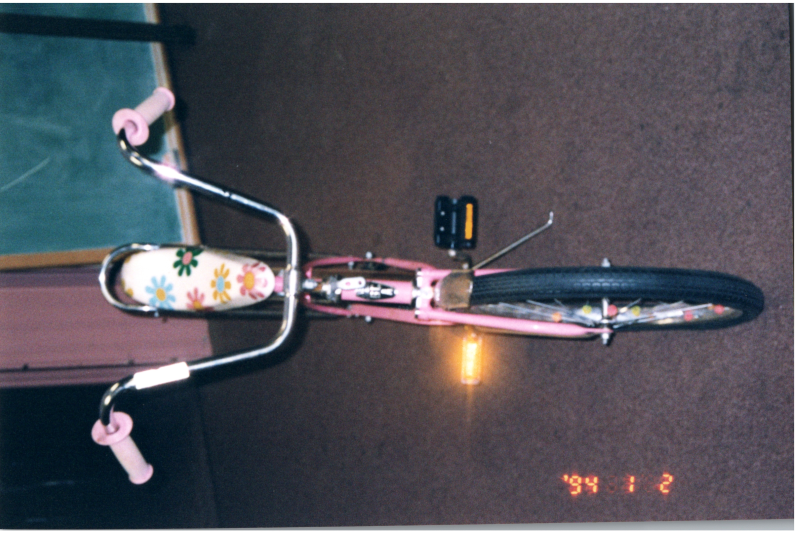 Pink children's bike