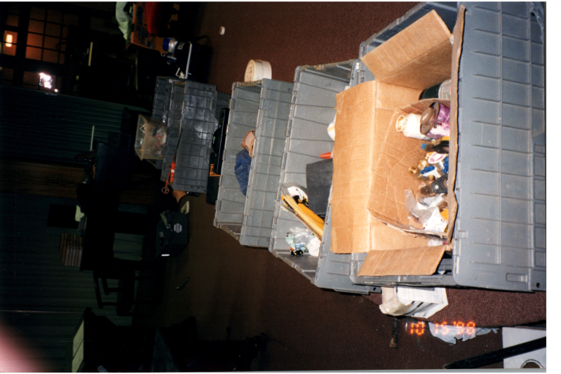 Materials sorted in crates