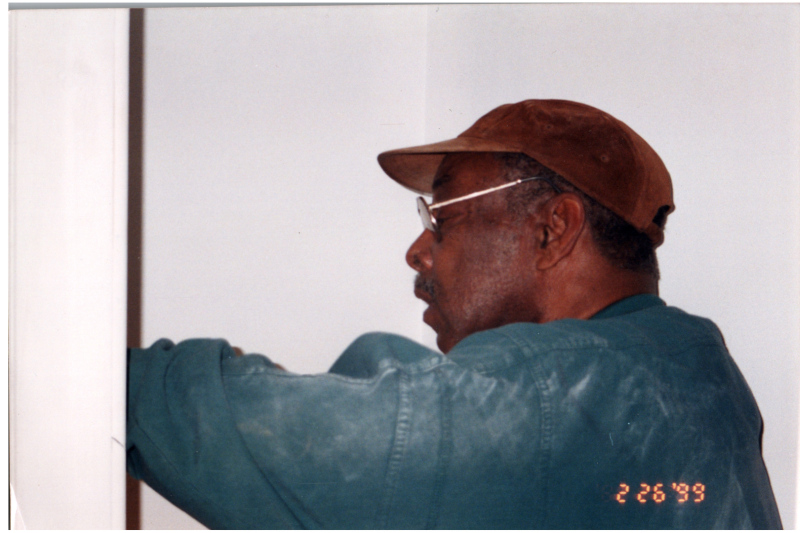 Man helps with construction
