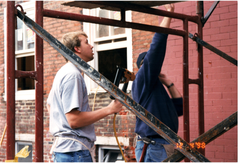 Men work outside