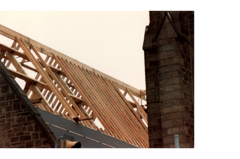 Wood slats after the fire