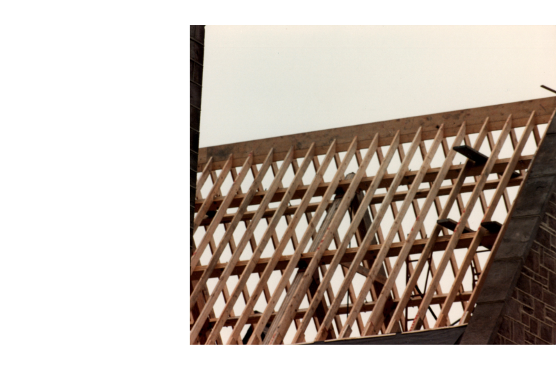 Wood slats after the fire