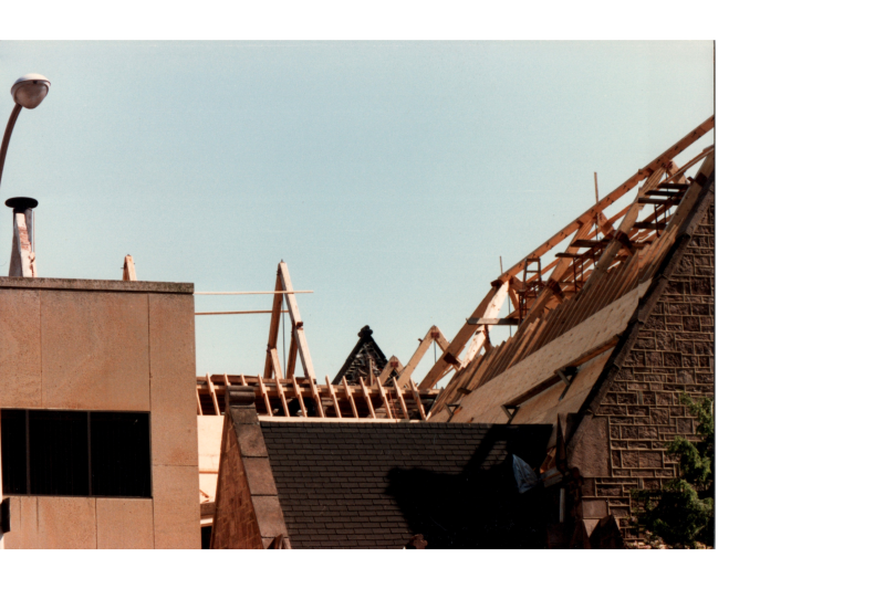 Wood slats after the fire
