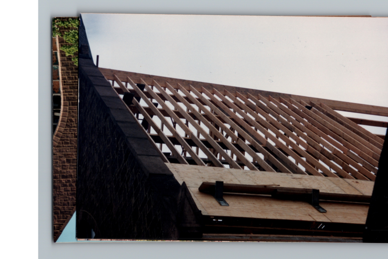 Wood boarded roof