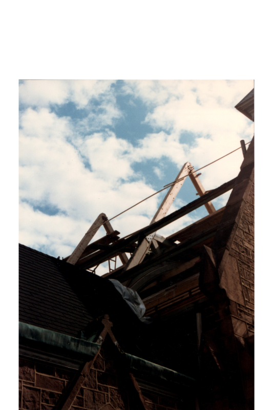 Wood scaffolding