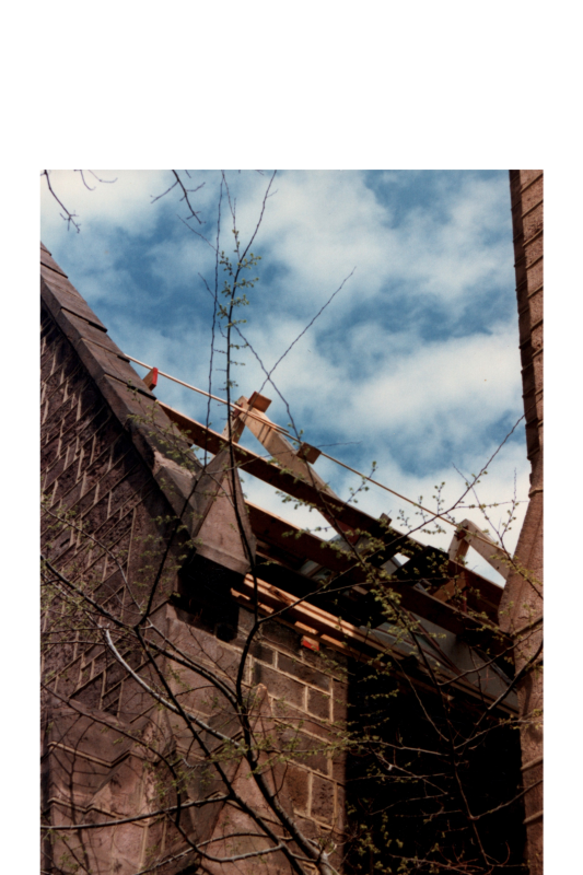 Wood scaffolding