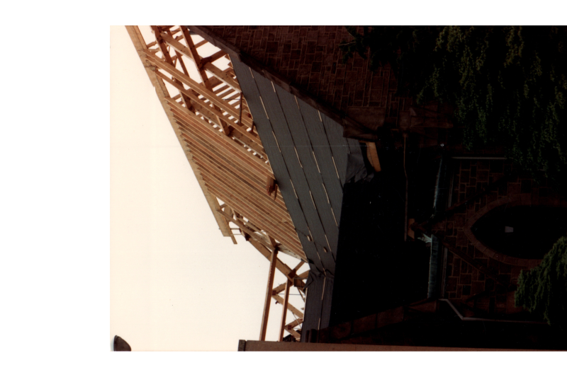 Wood scaffolding