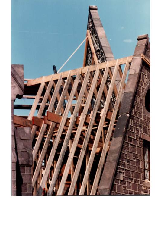 Wood scaffolding