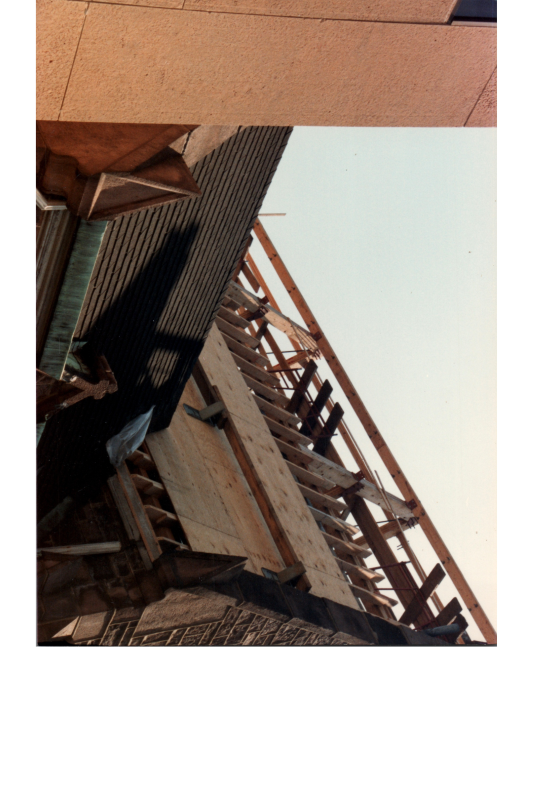 Wood scaffolding