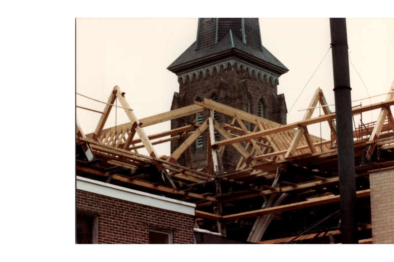 Wood scaffolding