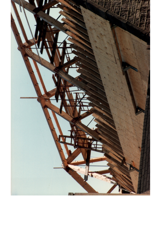 Wood scaffolding