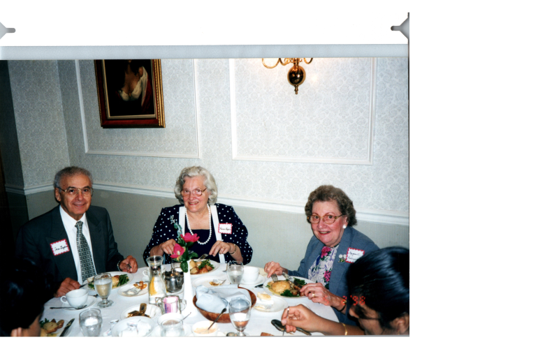 A group, including Rev. and Mrs. Bogdan dine together
