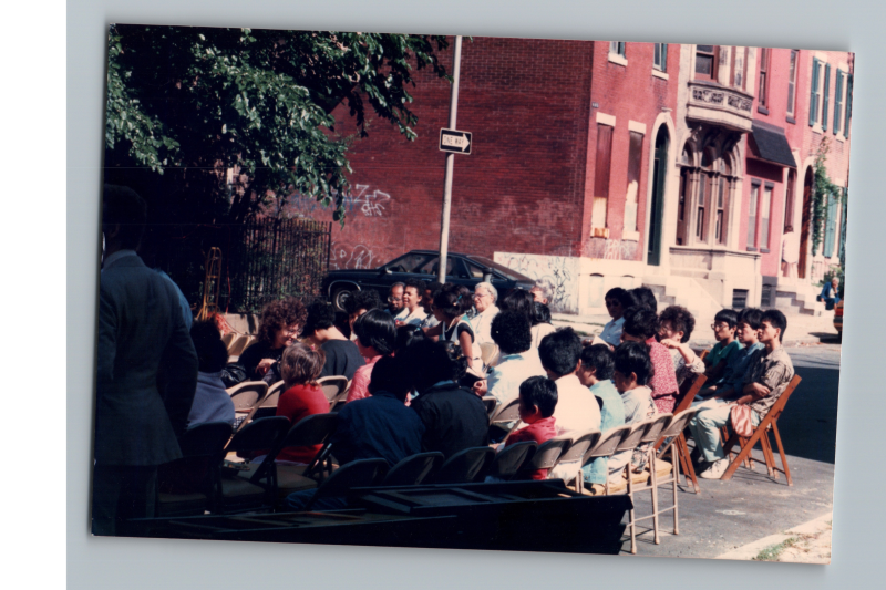 Service held outside after fire damage to the church