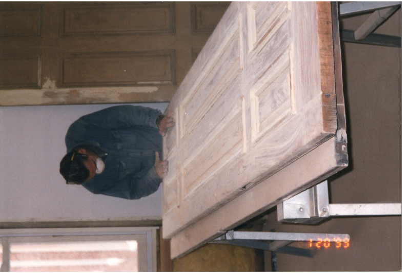 Sanding a door
