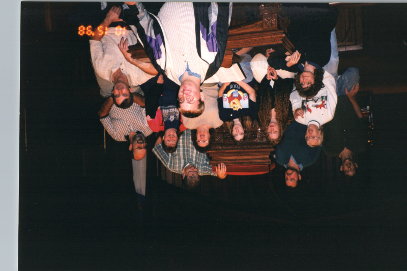A group smiles together in Highway's sanctuary