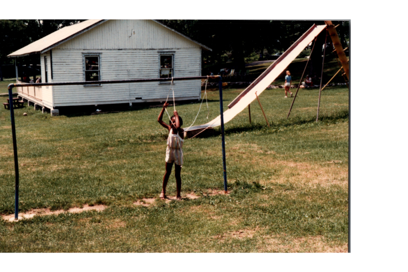 A child plays with string