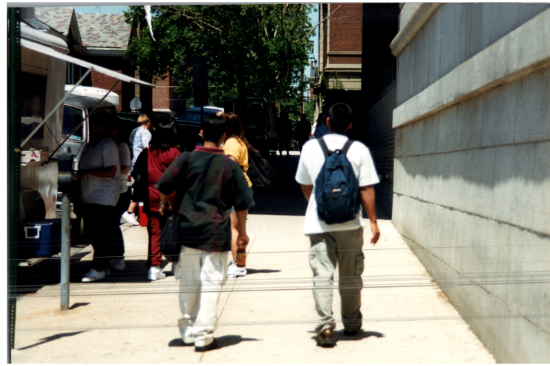 Students walk together
