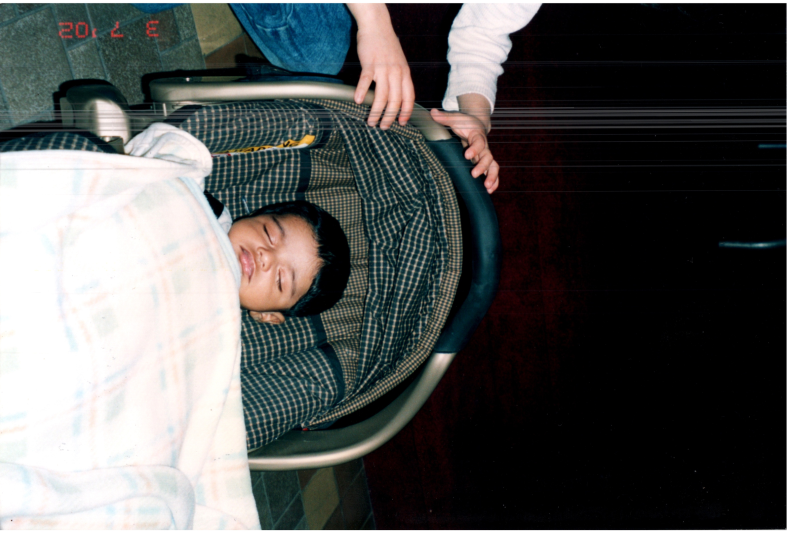 Picture of Mark Kurruvilla as a baby in a carseat