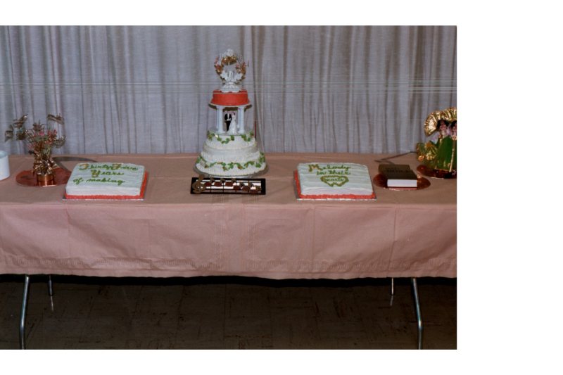 A spread of wedding cakes