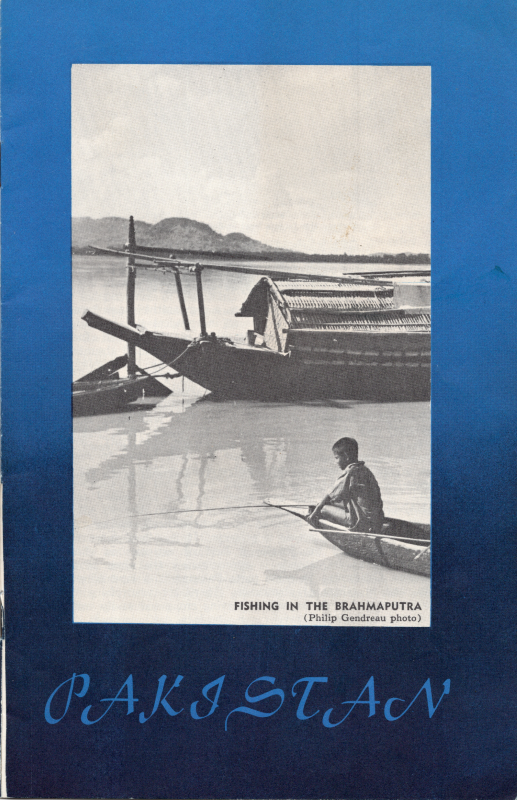 Cover with text reading, "Pakistan," and a picture captioned, "Fishing in the Brahmaputra"