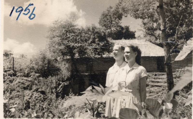 Portrait captioned, "Marian and Calvin Olson, Our Missionaries to East Pakistan, Christmas 1956"