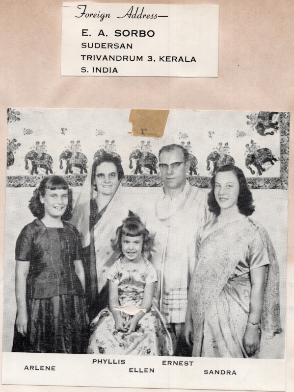 Portrait of the Sorbos, missionaries to India, and a copy of their foreign address