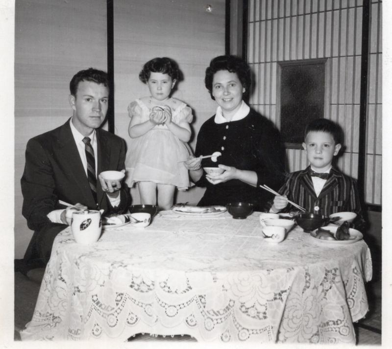 Portrait of the Hymes family, missionaries to Japan
