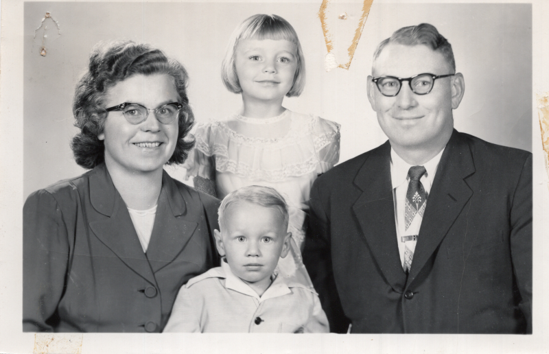 Portrait of a family that are likely missionaries in West Africa